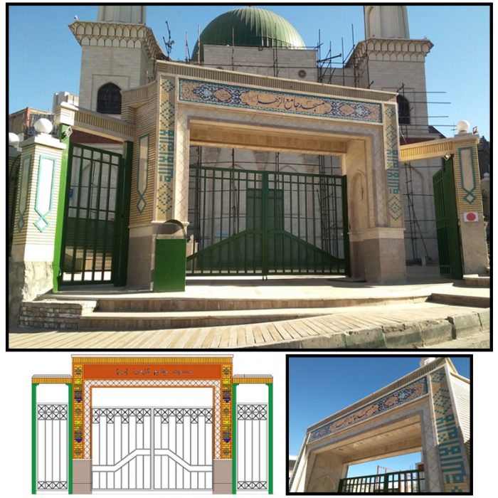 طراحی و اجرای نمای مسجد الزهرا (س) شهرک آتی ساز