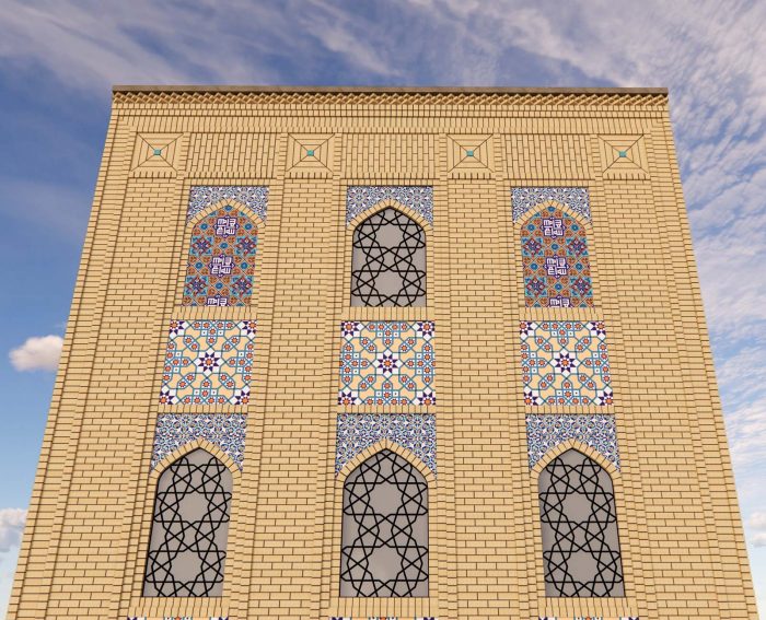طراحی نمای حسینیه امام حسن مجتبی (ع)